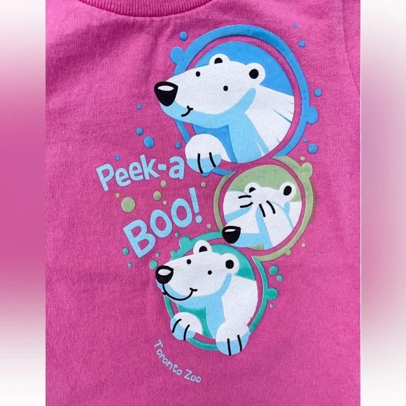 Vtg Y2K Toronto Zoo Polar Bear Tee Rabbit Skins Puffy P to P: 9.75” L: 12.5” - Picture 5 of 6